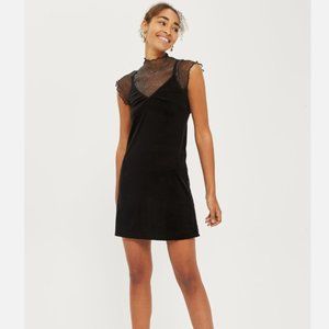 Black velvet Strappy Slip Dress by Topshop